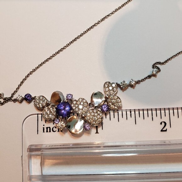 Tiffany & Co. Paper Flower Diamond and Tanzanite Necklace. - Picture 8 of 8